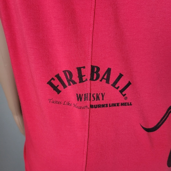MOCO LOS ANGELES RED FIREBALL WHISKY SHORT SLEEVE LONG SHIRT/DRESS - Picture 5 of 9